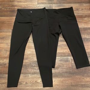 Pair of black Old Navy Active Go Dry Yoga Pants one cropped one regular length